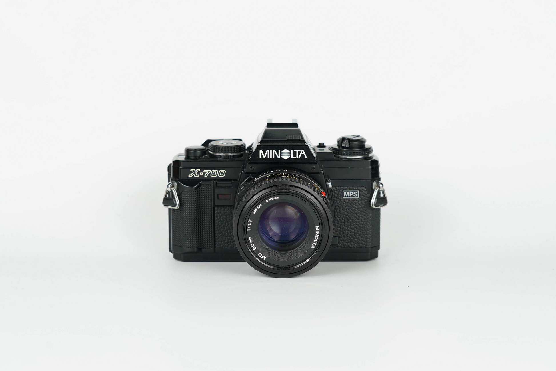 完動品 MINOLTA NEW X-700 MPS + MD 50mm F1.4 NEAR MINT w/ Strap] Minolta New X-700 MPS Black MD 50mm f1.4